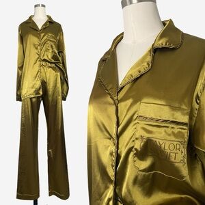 Taylor Swift Olive gold satin pj set limited edition Fearless Taylor’s version M